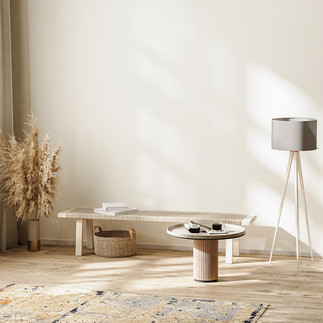 A serene, minimalist interior architectural detail shot.
